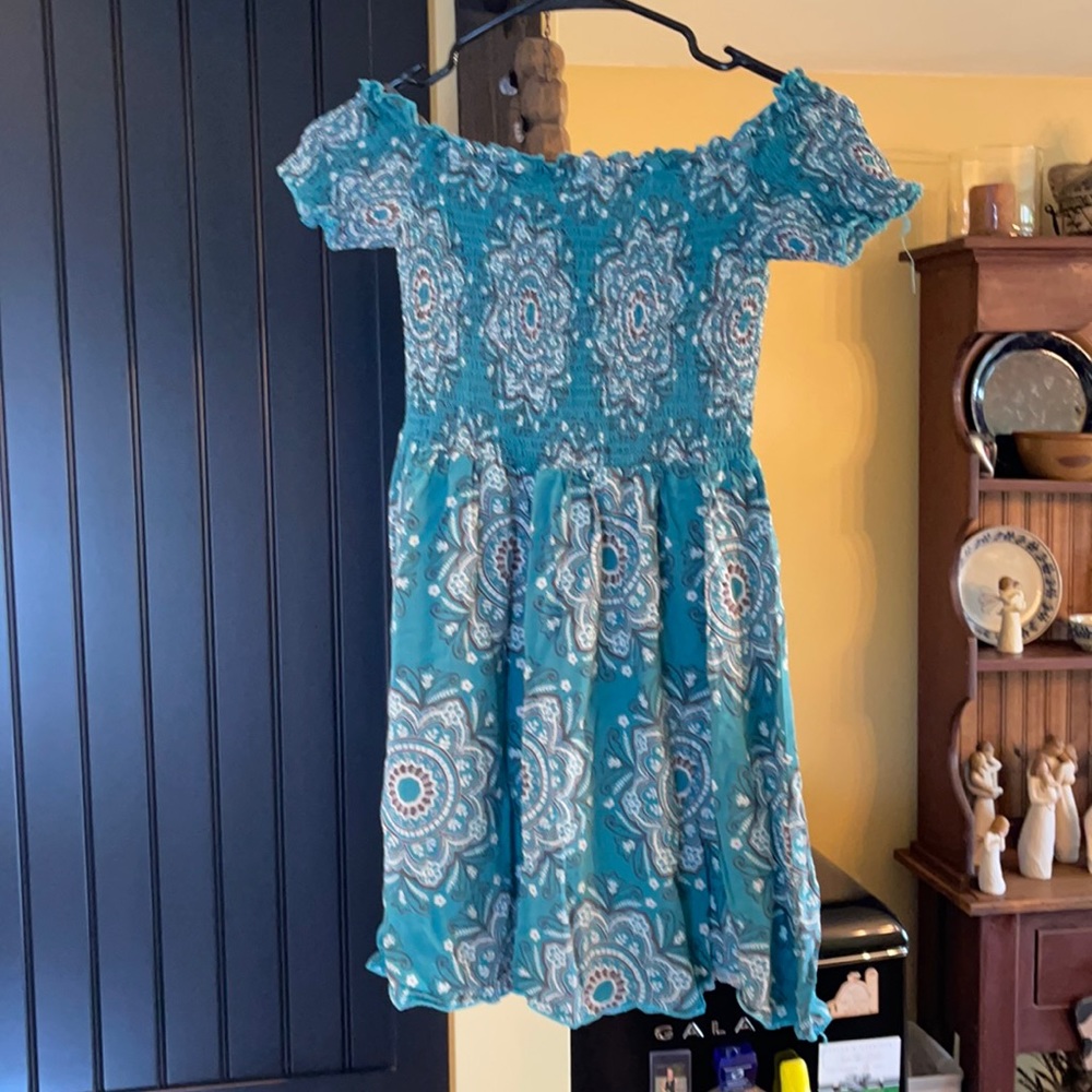 Teal Off-Shoulder Dress